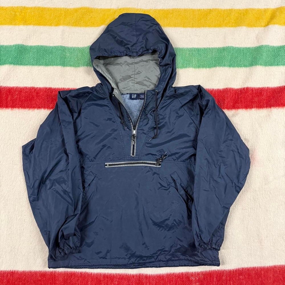 Vintage GAP Nylon Anorak Jacket Navy Blue 90s 2000s Gorpcore Men Large